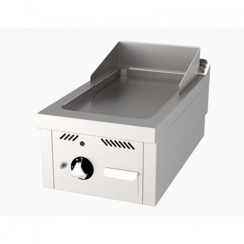 Fry-top à gaz, série 750, revêtement chromé, L 400 mm, à poser