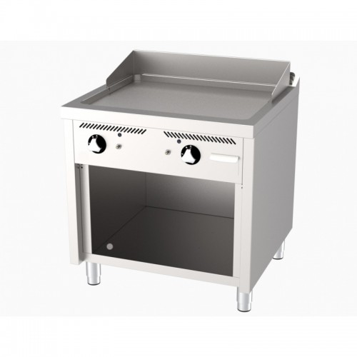 Fry-top à gaz, série 750, acier rectifié, L 800 mm, sur placard Fry-top à gaz, série 750, acier rectifié, L 800 mm, sur placard