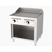 Fry-top à gaz, série 750, acier rectifié, L 800 mm, sur placard