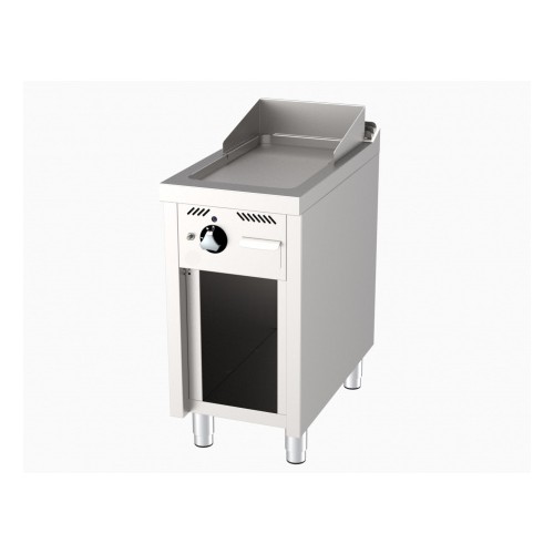 Fry-top à gaz, série 750, revêtement chromé, L 400 mm, sur placard Fry-top à gaz, série 750, revêtement chromé, L 400 mm, sur placard