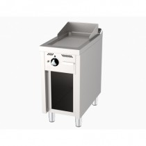 Fry-top à gaz, série 750, revêtement chromé, L 400 mm, sur placard