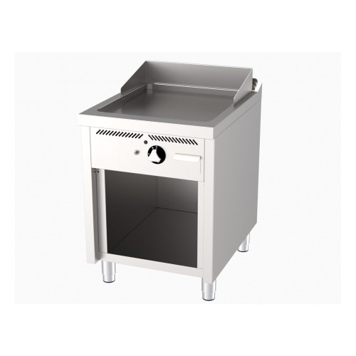 Fry-top à gaz, série 750, revêtement chromé, L 600 mm, sur placard Fry-top à gaz, série 750, revêtement chromé, L 600 mm, sur placard