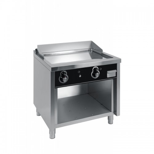 Fry-top à gaz, série 750, revêtement chromé, L 800 mm, sur placard Fry-top à gaz, série 750, revêtement chromé, L 800 mm, sur placard