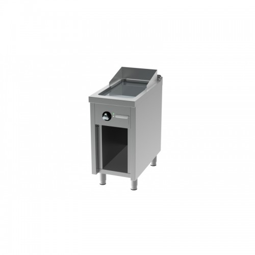 Fry-top électrique, série 750, revêtement chromé, L 400 mm, sur placard Fry-top électrique, série 750, revêtement chromé, L 400 mm, sur placard