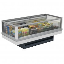 Ilôt de présentation bi-température YALOS 250 RV TB/TN, groupe interne air 220 V, roues, couleur gris