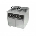 Cuiseur à pâtes à gaz, 25 L + 25 L, série 750, sur placard