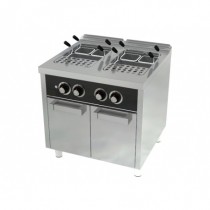 Cuiseur à pâtes à gaz, 25 L + 25 L, série 750, sur placard