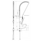 Robinetterie cuisine, douchette mono trou, avec robinet intermediaire