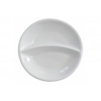 Assiette porcelaine 2 compartiments Ø 255 mm 1 x 500 / 1 x 230 ml