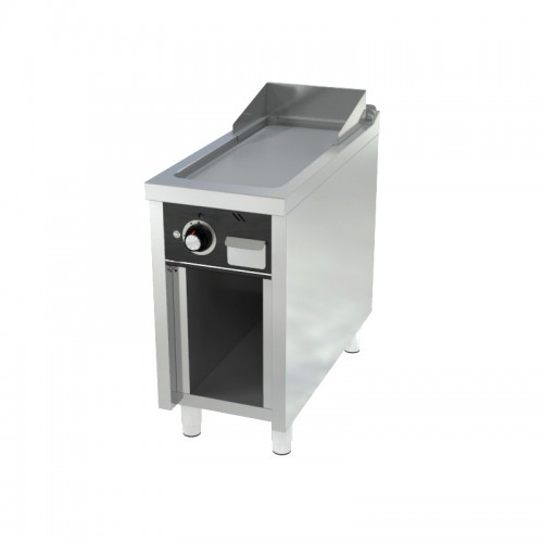 Fry-top à gaz, série 900, acier rectifié, L 400 mm, sur placard