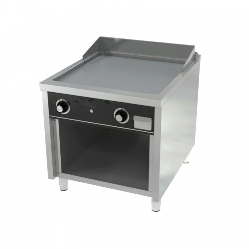 Fry-top à gaz, série 900, acier rectifié, L 800 mm, sur placard Fry-top à gaz, série 900, acier rectifié, L 800 mm, sur placard