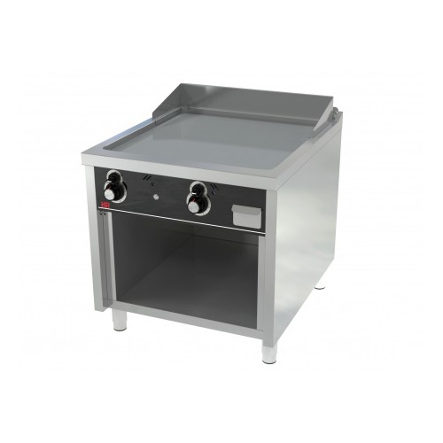 Fry-top à gaz, série 900, revêtement chromé, L 800 mm, sur placard Fry-top à gaz, série 900, revêtement chromé, L 800 mm, sur placard
