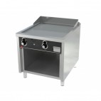 Fry-top à gaz, série 900, acier rectifié, L 800 mm, sur placard