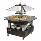 Buffet salad'bars réfrigéré statique, version centrale carrée, 500 W