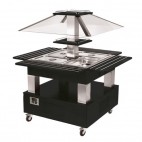 Buffet salad'bars bain-marie, version centrale carrée, 3 Kw