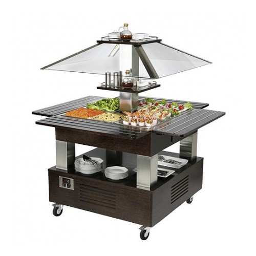 Buffet salad'bars bain-marie, version centrale carrée, 3 Kw Buffet salad'bars bain-marie, version centrale carrée, 3 Kw
