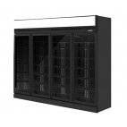 Vitrine murale, version négative, gamme MARKET, 4 portes, 2060 L