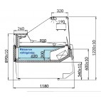 Vitrine comptoir, gamme BOLZANO, surface expo 0,9 m2, 440 W