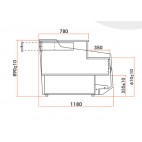 Meuble caisse, gamme BOLZANO, Longueur 700 mm