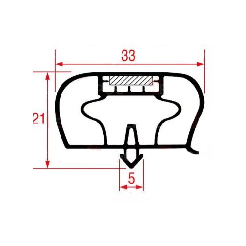 Joint à encastrer 605x460 mm pour table réfrigérée