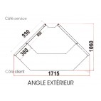Meuble caisse d'angle extérieur, gamme CARMEN, Longueur 1805 mm