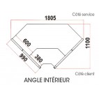 Hotte adossé PROLINE, inox, moto-ventilateur 7/7-4P, 300 kW