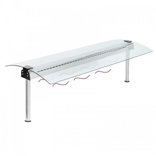 Protéction chauffante et lumineuse, vitre courbée 2 côtés, longueur 1422 mm Protéction chauffante et lumineuse, vitre courbée 2 côtés, longueur 1422 mm
