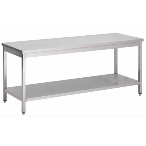 Table centrale avec tablette inférieure inox L 1800 x P 1000 x H 970 mm fabrication sur mesure Table centrale avec tablette inférieure inox L 1800 x P 1000 x H 970 mm fabrication sur mesure