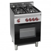 Cuisinière à gaz, 4 brûleurs, four à gaz, prof 600 mm