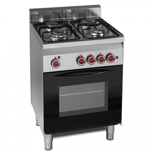 Cuisinière à gaz, 4 brûleurs, four à gaz, prof 600 mm Cuisinière à gaz, 4 brûleurs, four à gaz, prof 600 mm