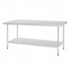 Table en acier inoxydable sans rebord, L 1800 x P 700 x H 900 mm