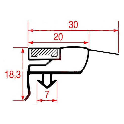 Joint à encastrer 590x397 mm pour armoire réfrigérée Joint à encastrer 590x397 mm pour armoire réfrigérée