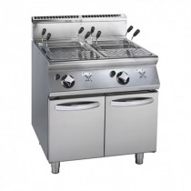 Cuiseur à pâtes à gaz, modèle double, avec cuve GN 1/1, sur coffre, 2 x 26 L, 19 kW, Déstockage