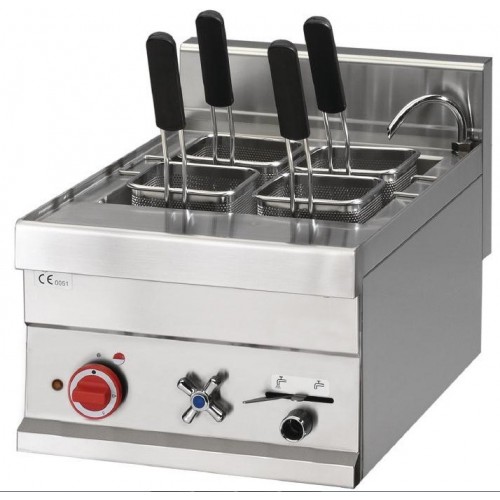 Cuiseur à pâtes électrique, avec robinet de vidange, P 650 mm, 20 litres Cuiseur à pâtes électrique, avec robinet de vidange, P 650 mm, 20 litres