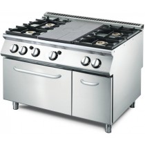 Plaque coup de feu avec 4 feux vifs, four gaz, placard 70/120 TPPCFG2