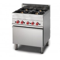 Fourneau 4 feux sur four gaz 65/70CFG, profondeur 650 mm