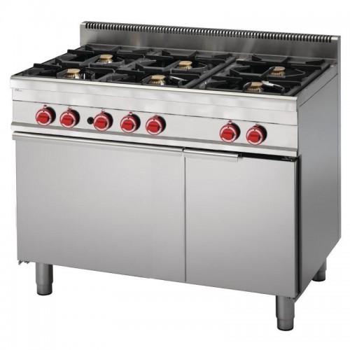 Fourneau 6 feux sur maxi four gaz 65/110CFGG profondeur 650 mm Fourneau 6 feux sur maxi four gaz 65/110CFGG profondeur 650 mm