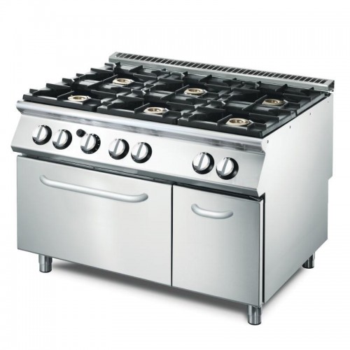 Fourneau 6 feux et four gaz VS70/120CFG profondeur 700 mm Fourneau 6 feux et four gaz VS70/120CFG profondeur 700 mm