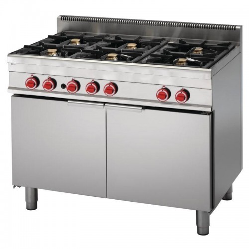 Fourneau 6 feux sur four électrique à convection avec placard ouvert 65/110CFGE Fourneau 6 feux sur four électrique à convection avec placard ouvert 65/110CFGE