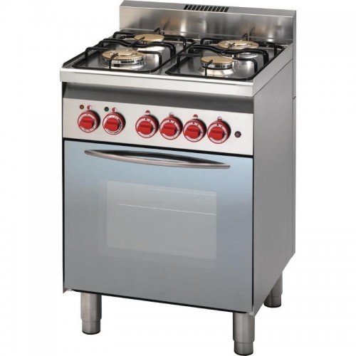Fourneau 4 feux gaz sur four électrique à convection 60/60CFGE, gril électrique, porte vitrée, P 600 mm Fourneau 4 feux gaz sur four électrique à convection 60/60CFGE, gril électrique, porte vitrée, P 600 mm