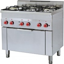 Fourneau gaz sur four à convection GN1/1 60/90CFGE, profondeur 600 mm