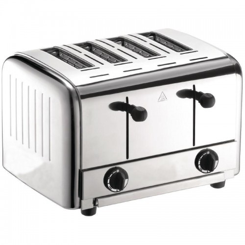 Grille-pains traiteur 4 tranches, en acier inoxydable, 120 tranches/h Grille-pains traiteur 4 tranches, en acier inoxydable, 120 tranches/h