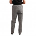 Pantalon de cuisinier Chef Works Easyfit carreaux noirs, polyester-coton