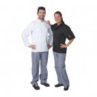 Pantalon de cuisinier mixte EASYFIT, petits carreaux bleus
