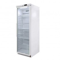 Armoire réfrigérée positive blanche, avec porte vitrée, 395 L