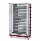 Rôtissoire gaz en inox 8 broches 32 poulets 48 kW