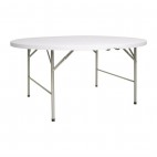 Table ronde pliable au centre, blanche, Ø 1530 mm