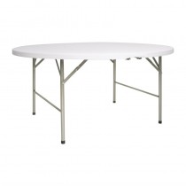 Table ronde pliable au centre, blanche, Ø 1530 mm