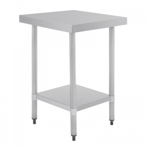 Table en acier inoxydable sans rebord, avec étagère, profondeur 700 mm Table en acier inoxydable sans rebord, avec étagère, profondeur 700 mm