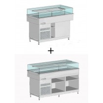 Vitrine comptoir en angle Drop In, en acier inoxydable